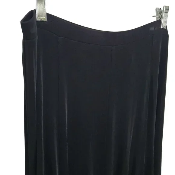 Chicos Travelers 3 Sz XL Skirt Slinky Stretch Full Flared Multi Panel Midi Long - Picture 6 of 9